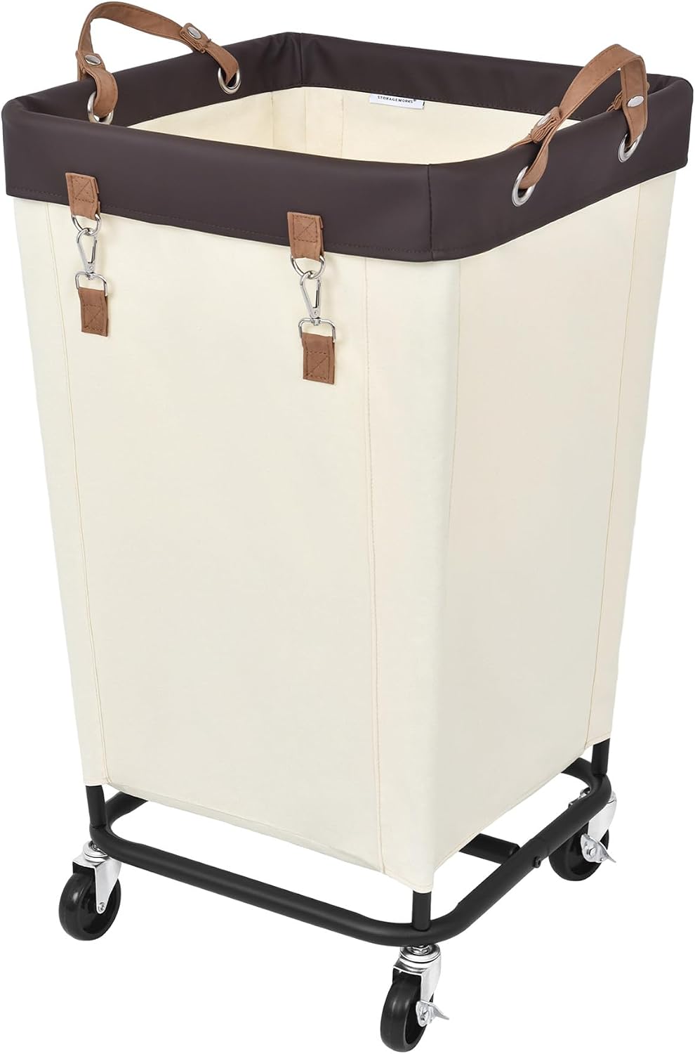 Rolling Laundry Hamper 160L with Wheels and Metal Frame