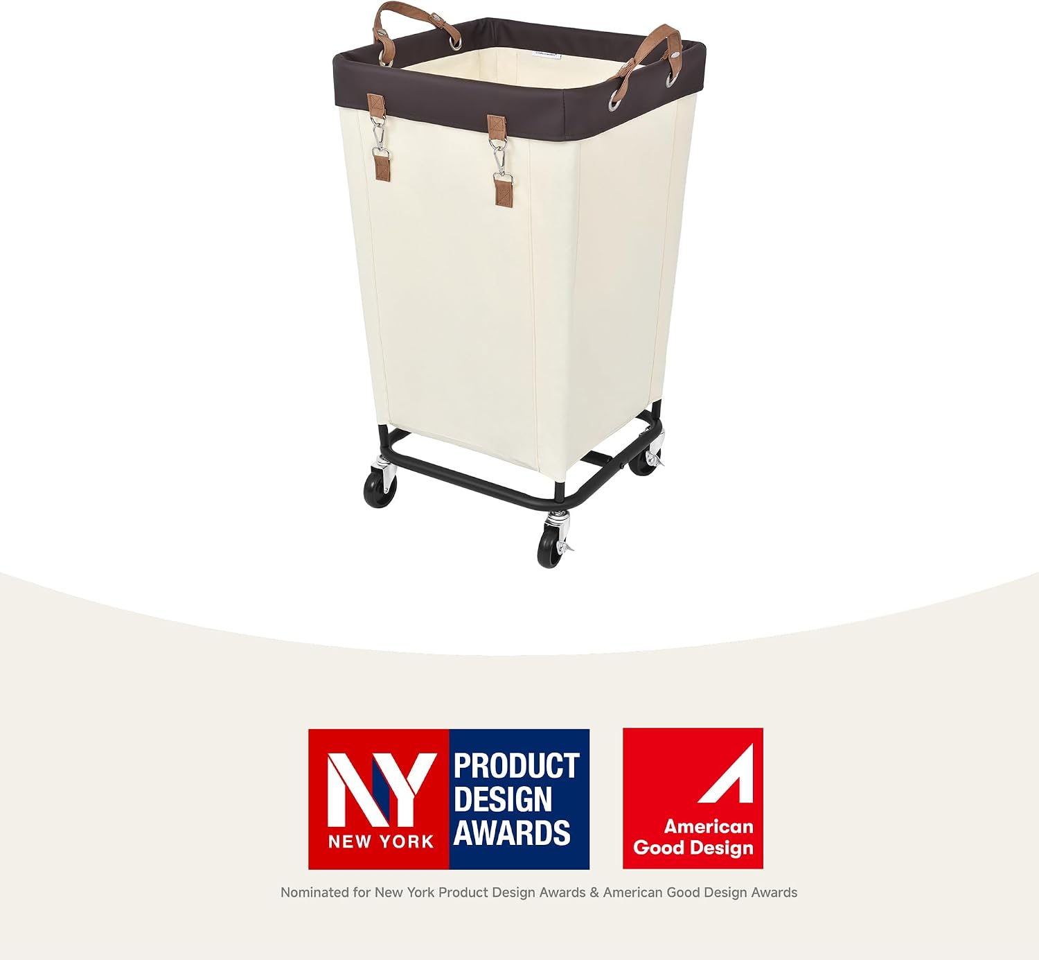 Rolling Laundry Hamper 160L with Wheels and Metal Frame