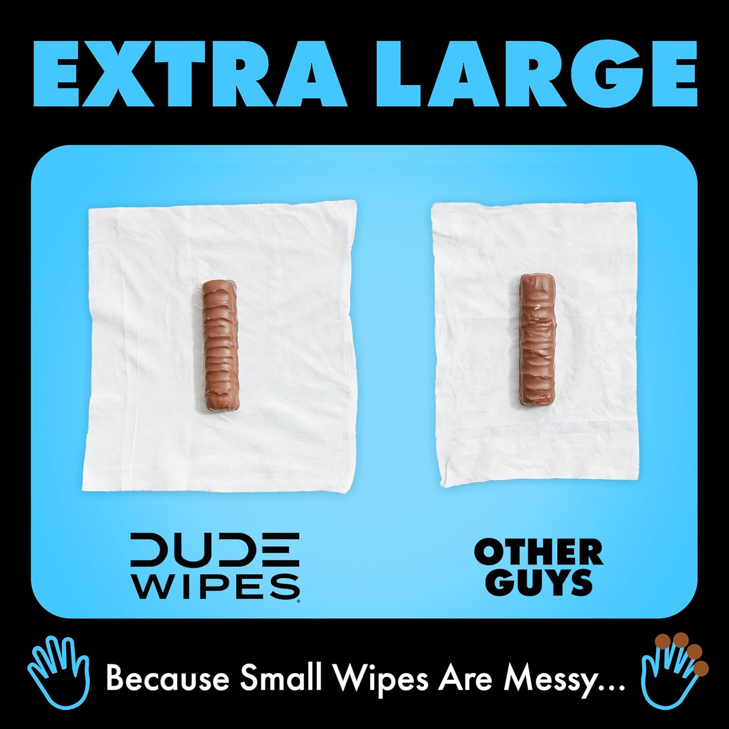 Unscented Flushable Adult Wipes – Extra Large, Sensitive Skin