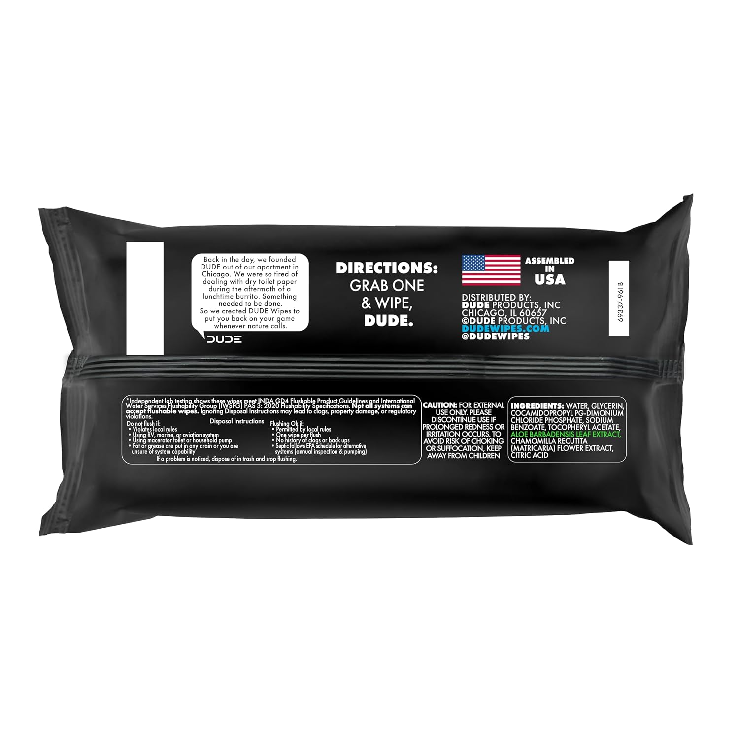 Unscented Flushable Adult Wipes – Extra Large, Sensitive Skin