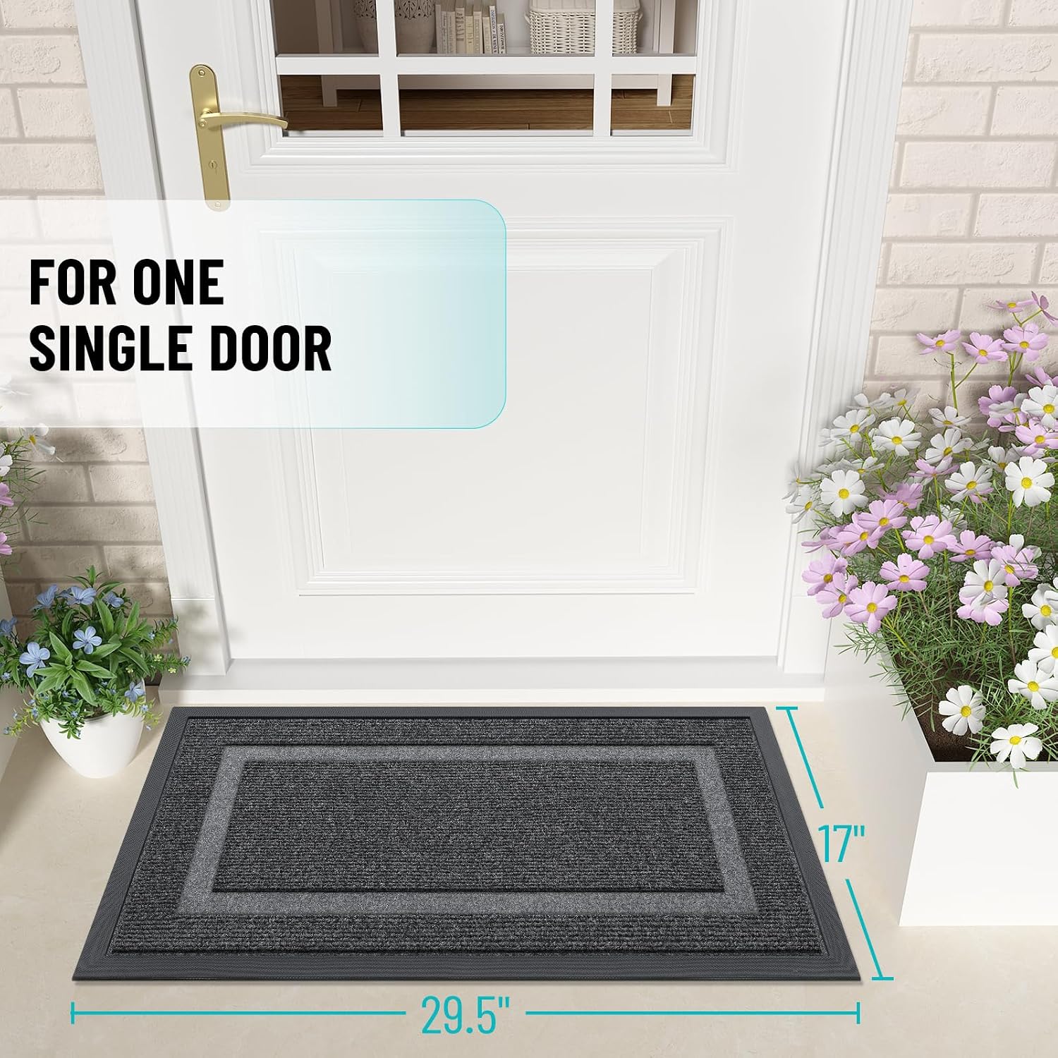 Low-Profile Heavy-Duty Door Mat – Indoor Outdoor Use